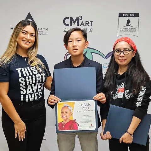 Justin Chen at a CM³ART benefit for St. Jude Children's Research Hospital