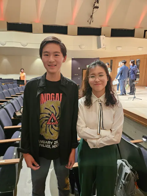 Justin Chen with a fellow musician at the Guitar Foundation of America