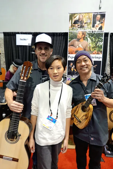 Justin Chen with musicians at The NAMM Show