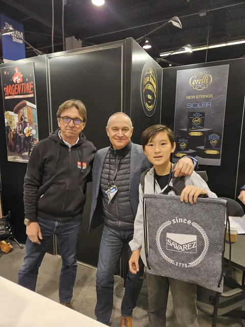 Justin Chen with musicians at The NAMM Show