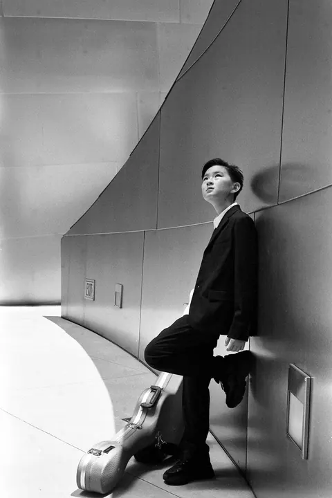 Justin Chen outside Walt Disney Concert Hall in Los Angeles
