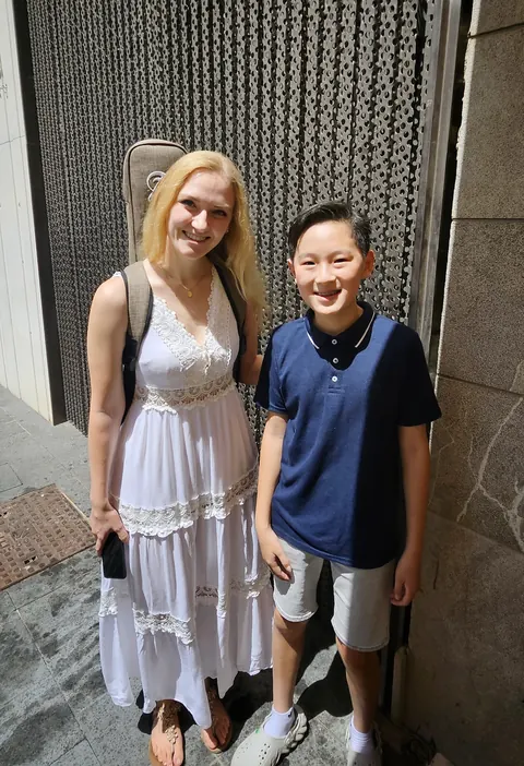 Justin Chen with Julia Trintschuk
